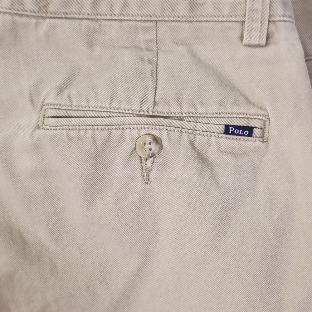 Polo Ralph Lauren Mens Slim Fit Chino Pants Tan Khaki Cotton 32x34 - Picture 13 of 16